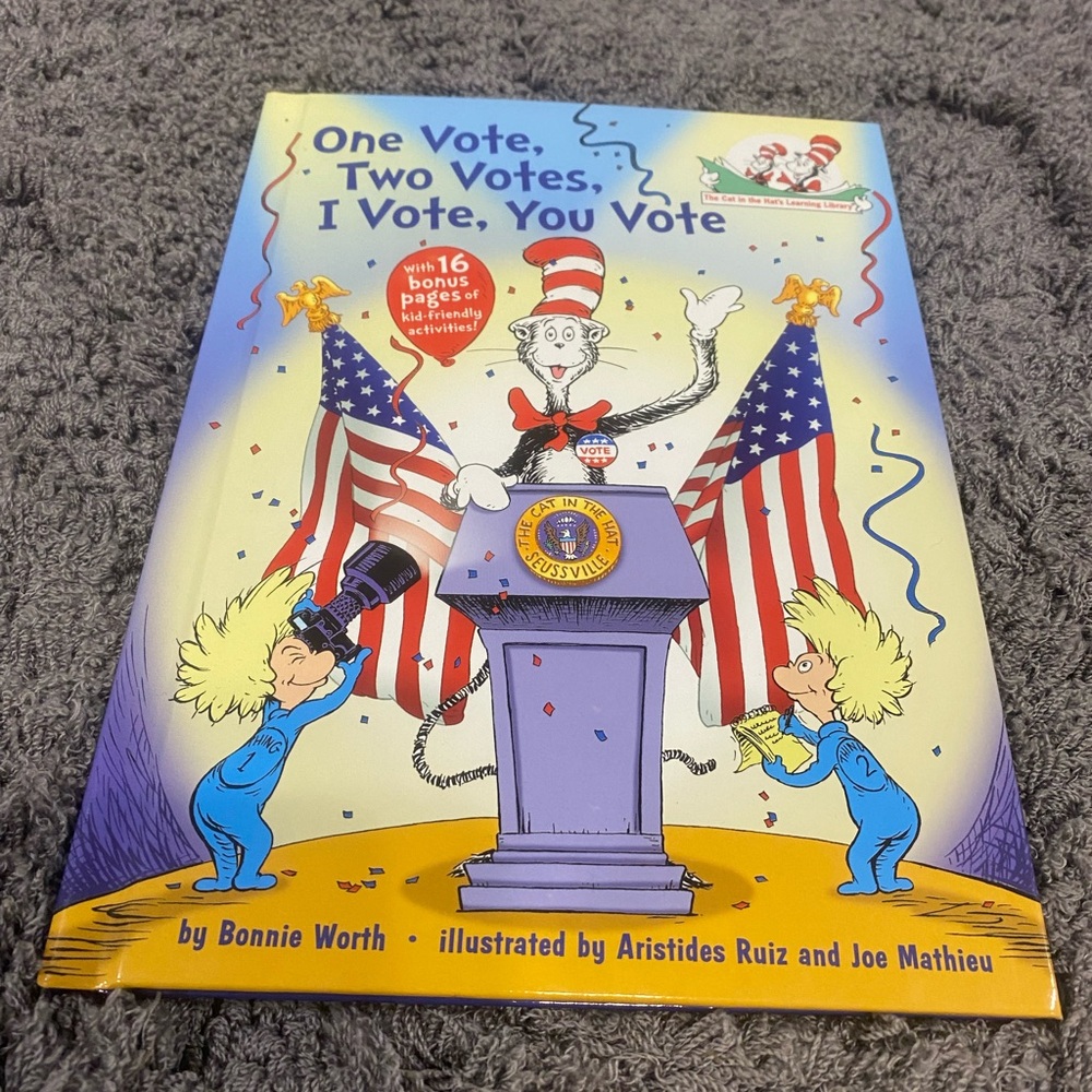 Dr. Seuss One Vote, Two Votes, I Vote You Vote Book- Patriotic Blue